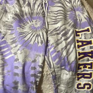 Brand new lakers tie dye purple gray sweatpants
